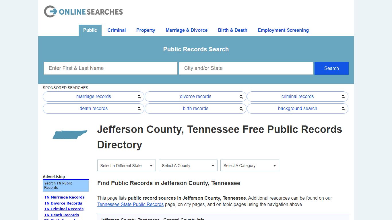 Jefferson County, Tennessee Public Records Directory