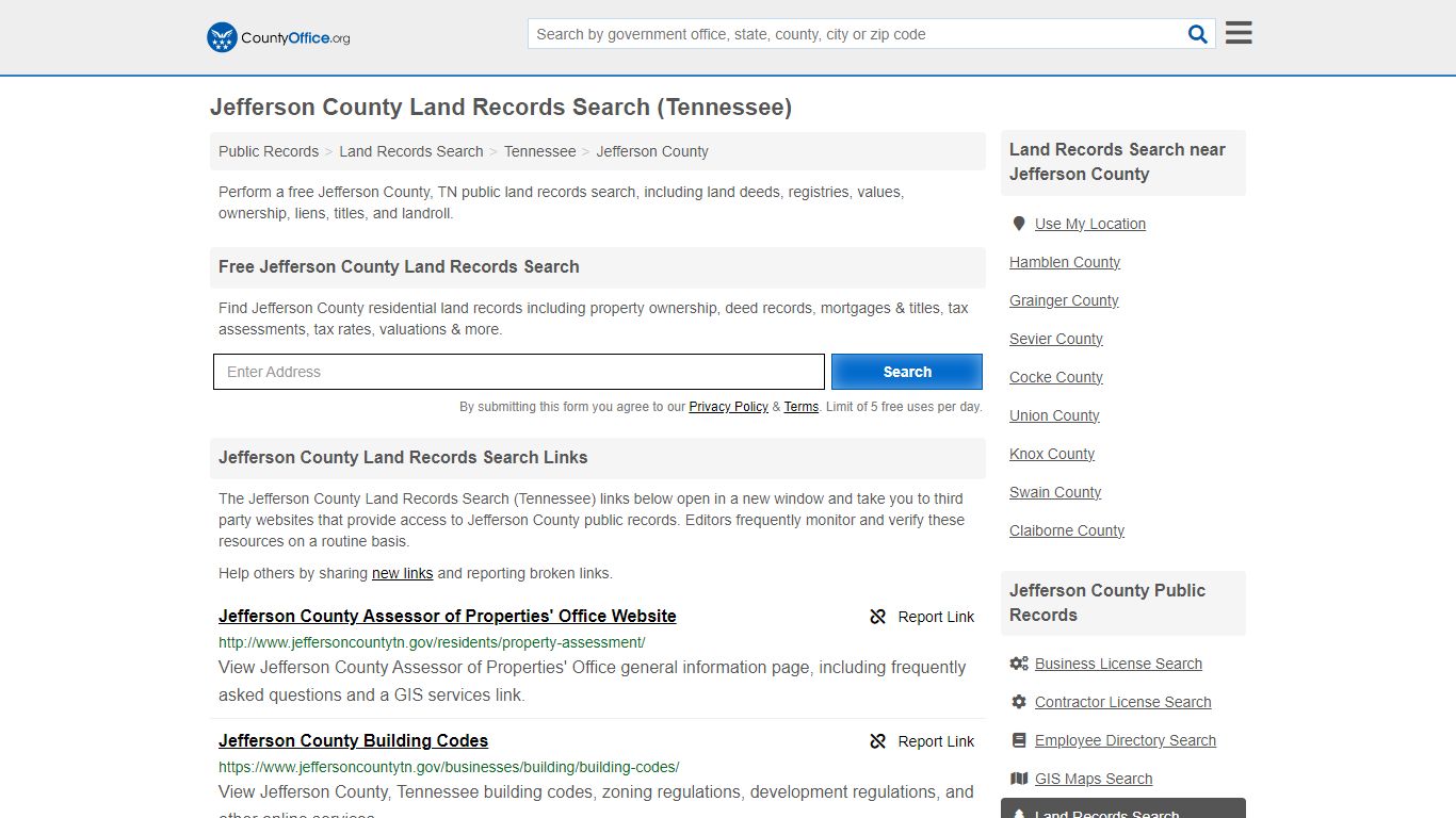 Jefferson County Land Records Search (Tennessee) - County Office